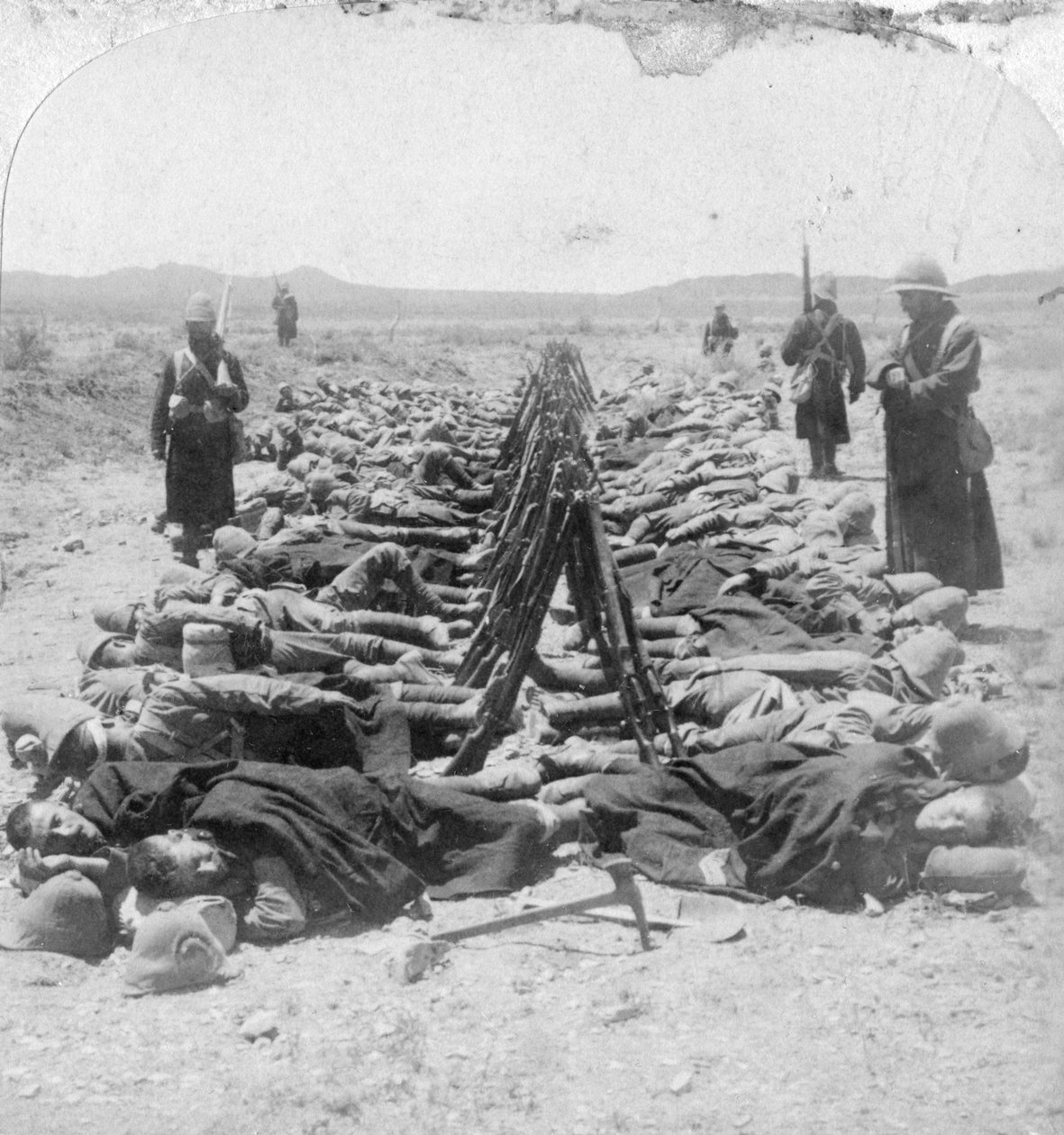 British soldiers sleeping, South Africa, 2nd Boer War by Underwood and Underwood