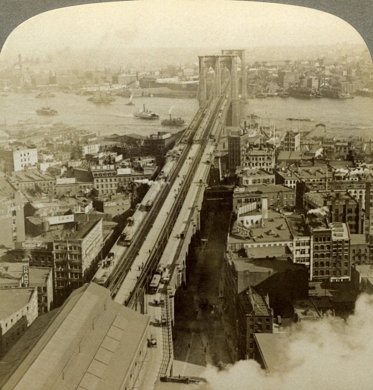 Brooklyn Bridge, New York, USA by Underwood and Underwood