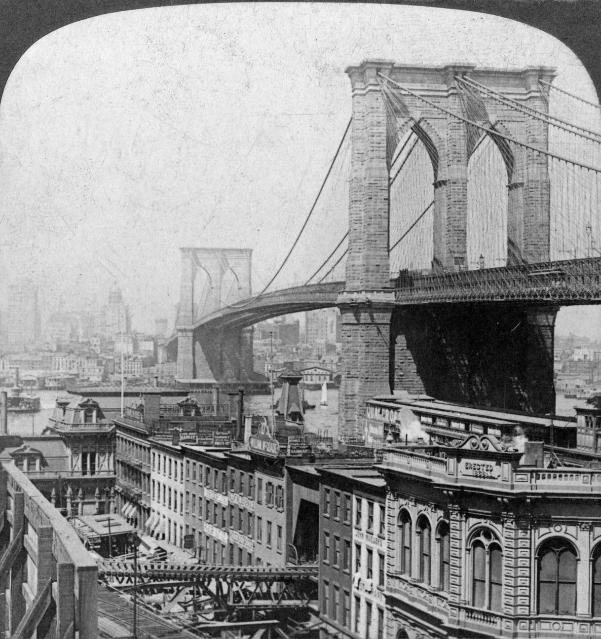 Brooklyn Bridge, New York, USA by Underwood and Underwood