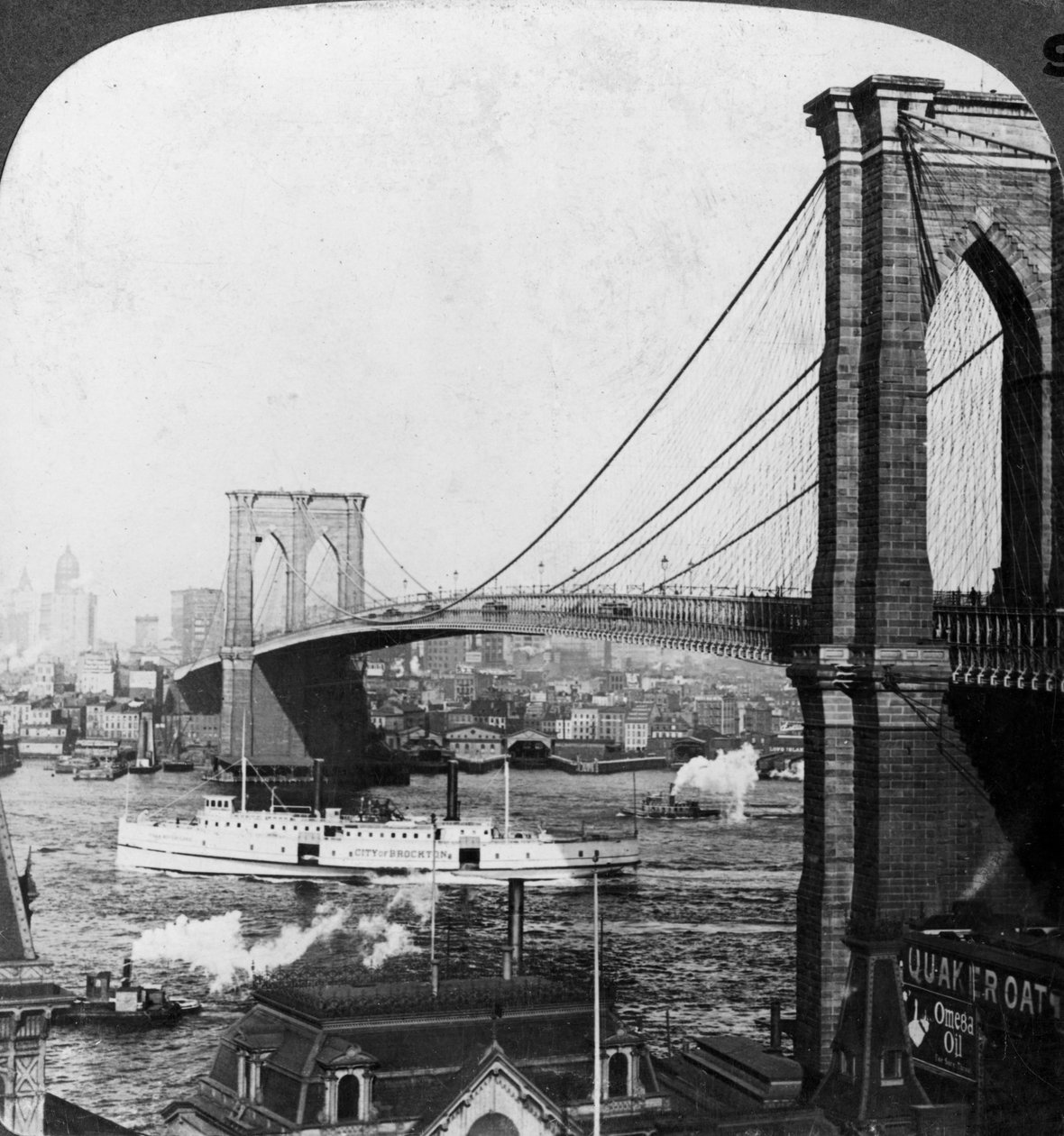 Brooklyn Bridge, New York, USA by Underwood and Underwood