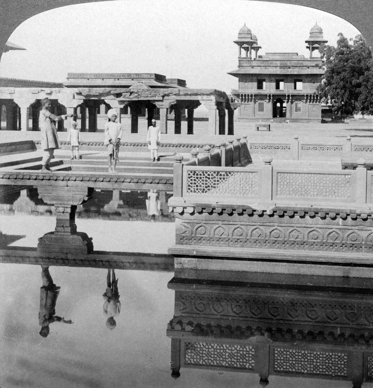 Court of the Mogul Emperors palace, Fatehpur Sikri, India, 1904 by Underwood and Underwood