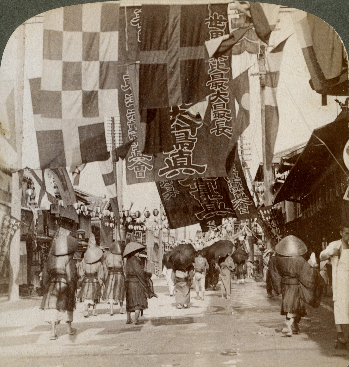 Dotombori, or Theatre Street, Osaka, Japan, 1904 by Underwood and Underwood
