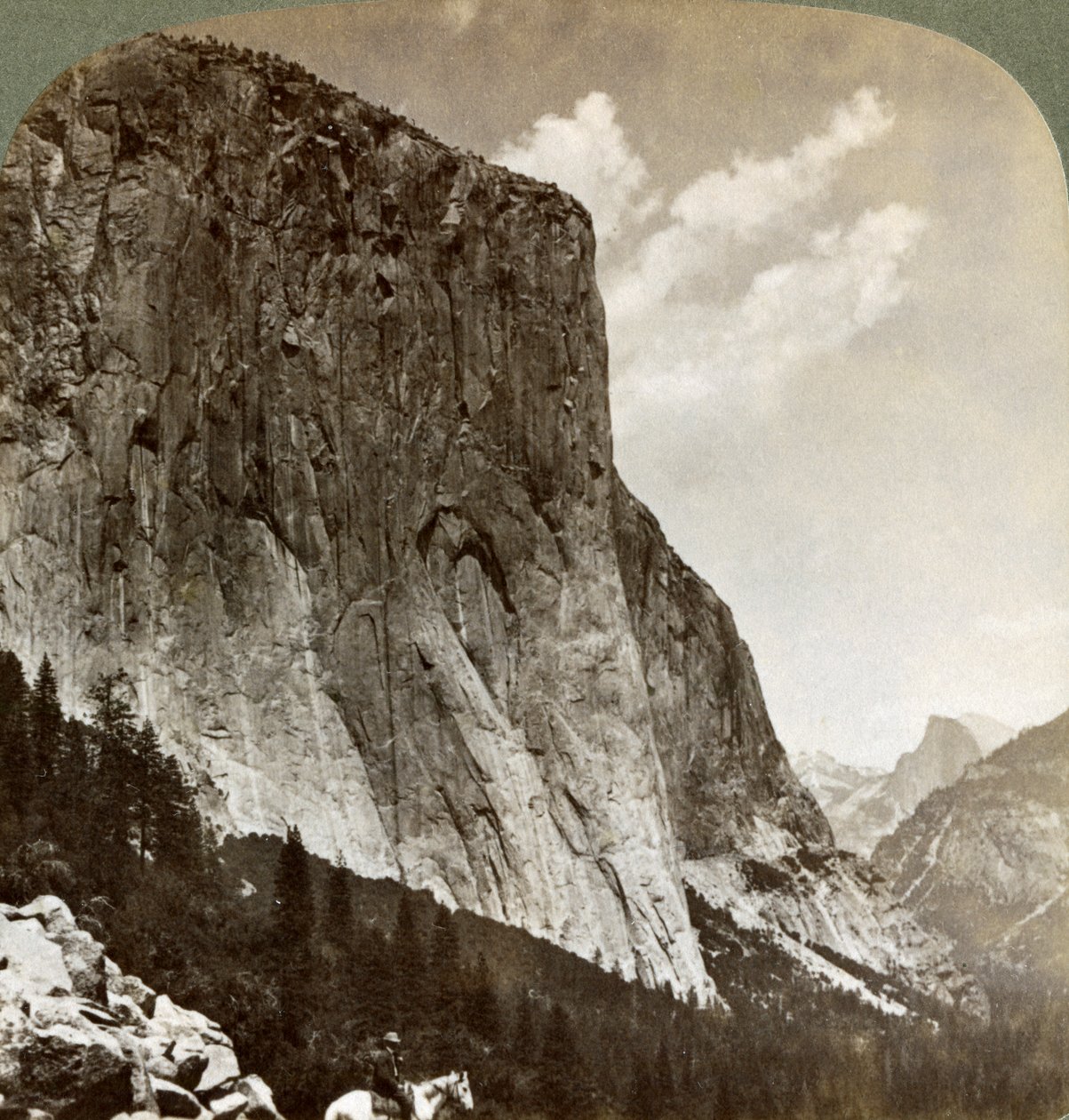 El Capitan and Half Dome, Yosemite Valley, California, USA by Underwood and Underwood