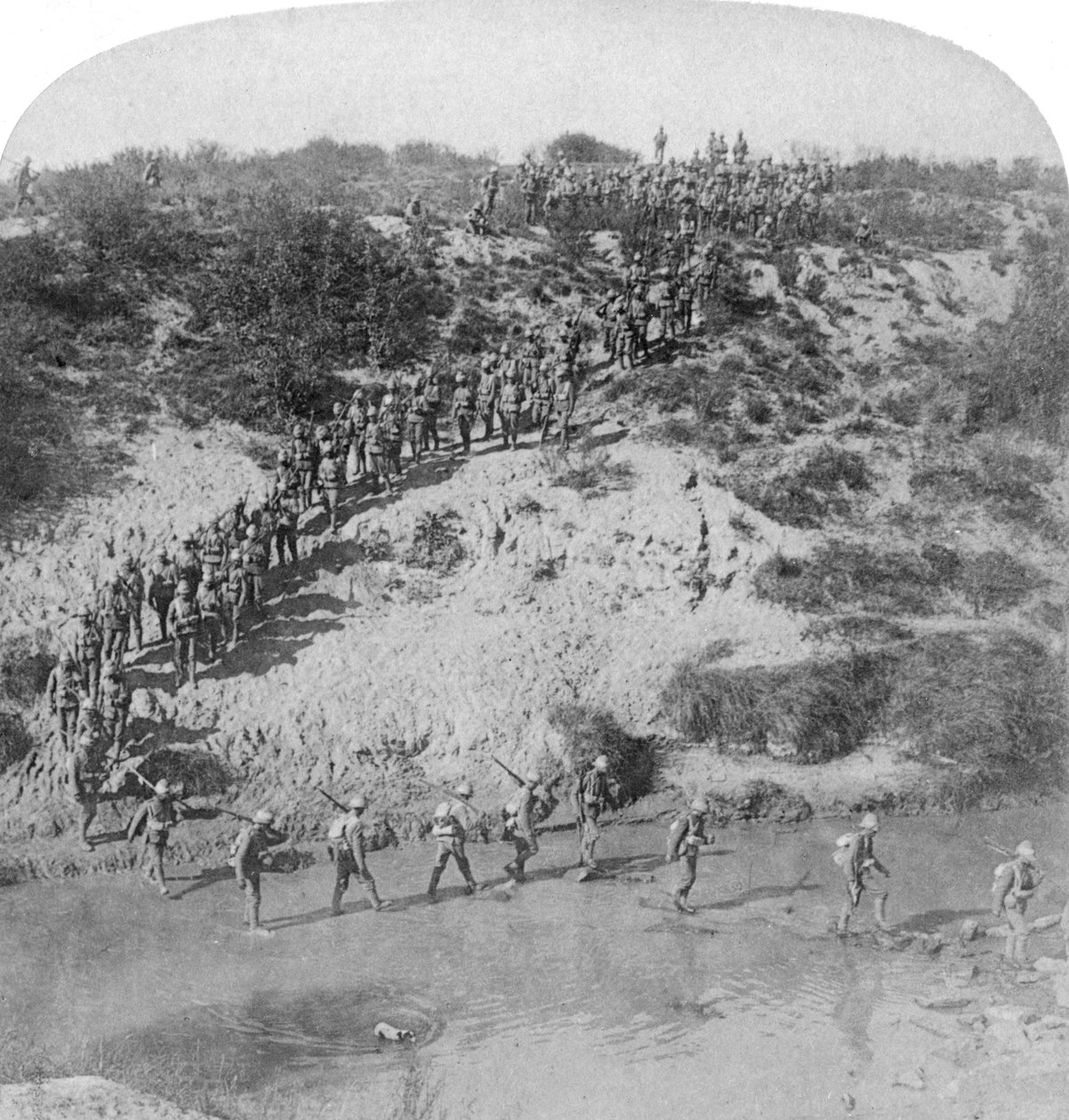 Infantry Fording the Vet River During Lord Roberts