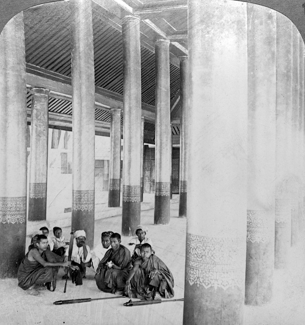 Inside the Audience Hall, Mandalay Palace, Burma, c1900s by Underwood and Underwood