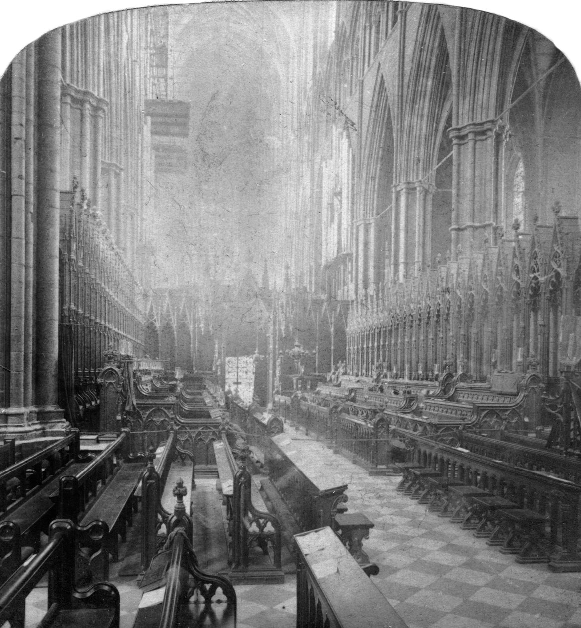 Interior of Westminster Abbey, London, late 19th century by Underwood and Underwood