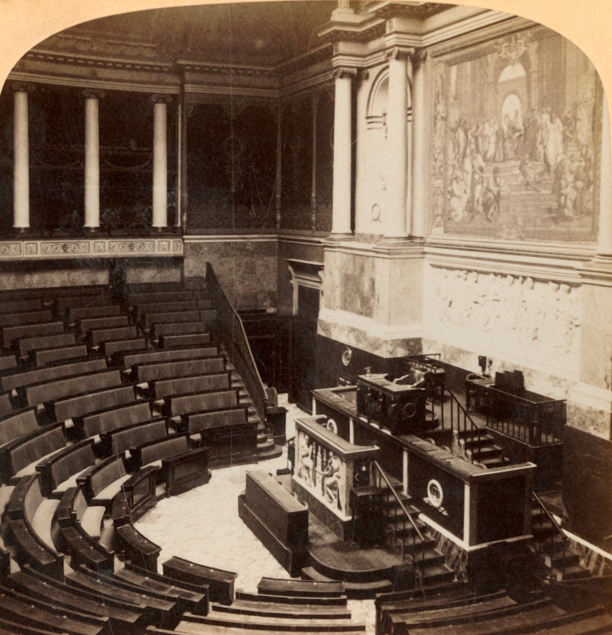 Interior of the Chamber of Deputies, Paris, France by Underwood and Underwood