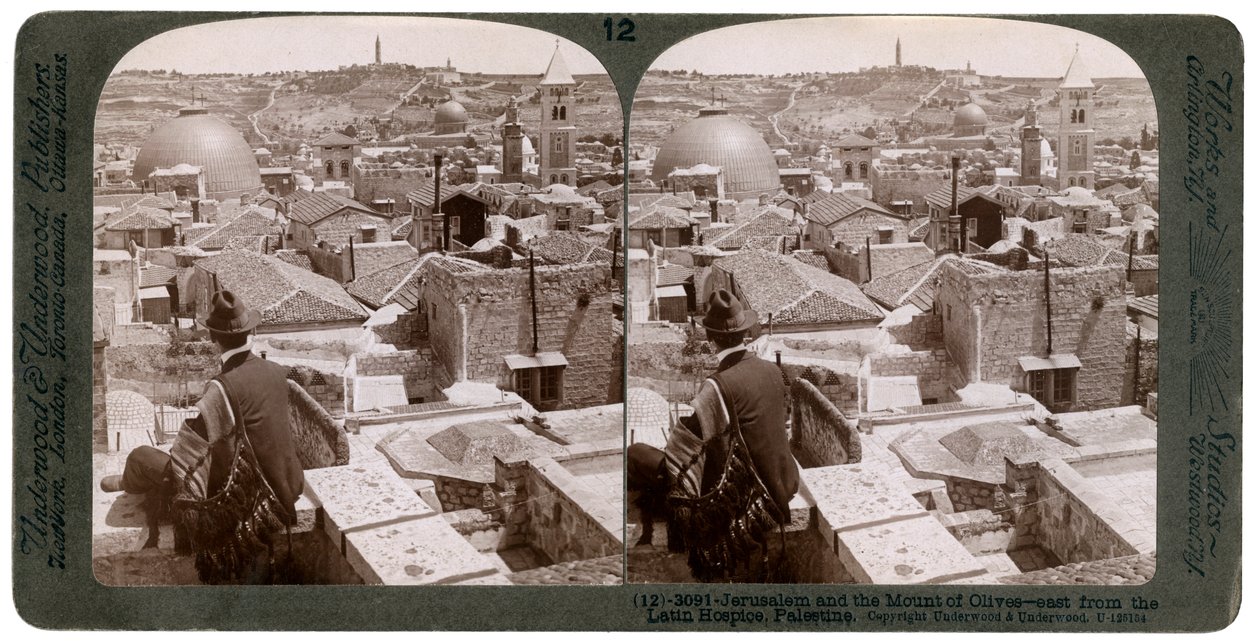 Jerusalem and the Mount of Olives, Looking East from the Latin Hospice, Palestine by Underwood and Underwood