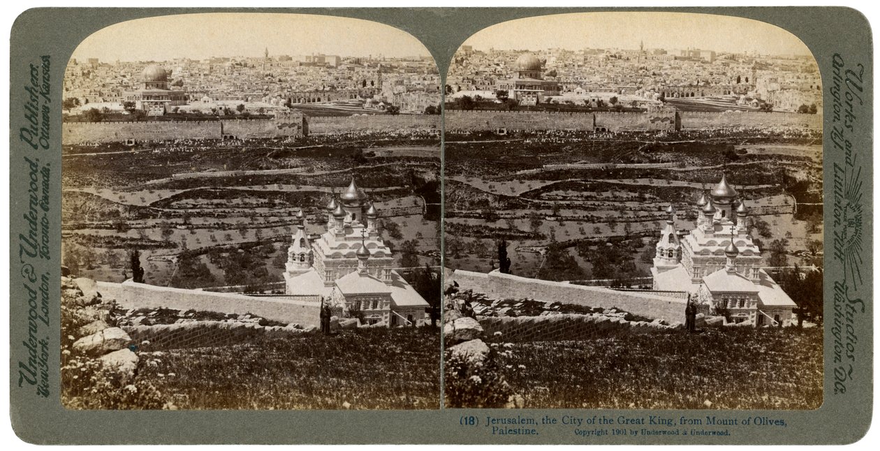 Jerusalem, as Seen from the Mount of Olives, Palestine by Underwood and Underwood
