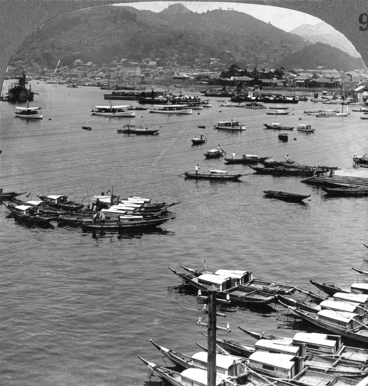 Looking North Over Vessels in the Port of Nagasaki, Japan by Underwood and Underwood