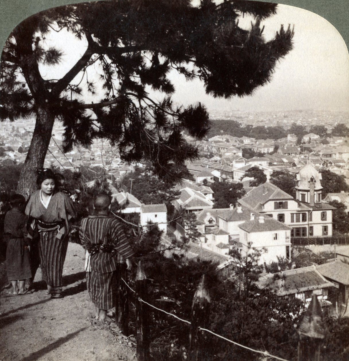 Looking South-East from the Pine Crowned Heights of Suwa-yama over Kobe, Japan by Underwood and Underwood