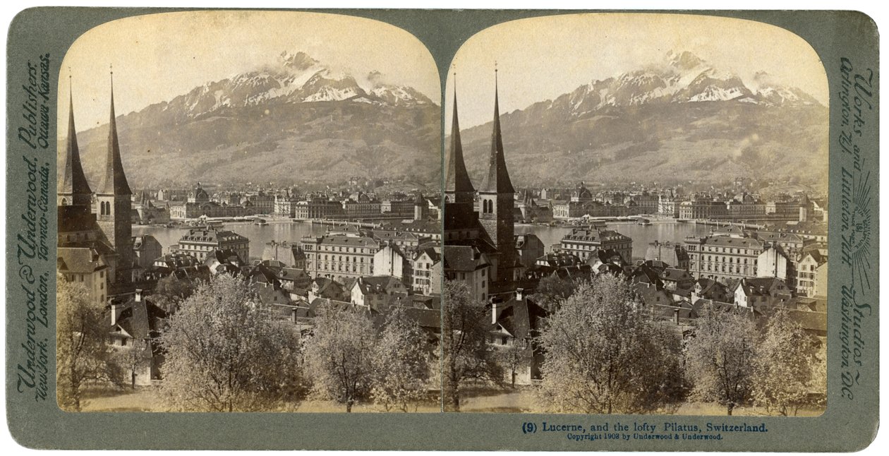 Lucerne and Mount Pilatus, Switzerland, 1903 by Underwood and Underwood