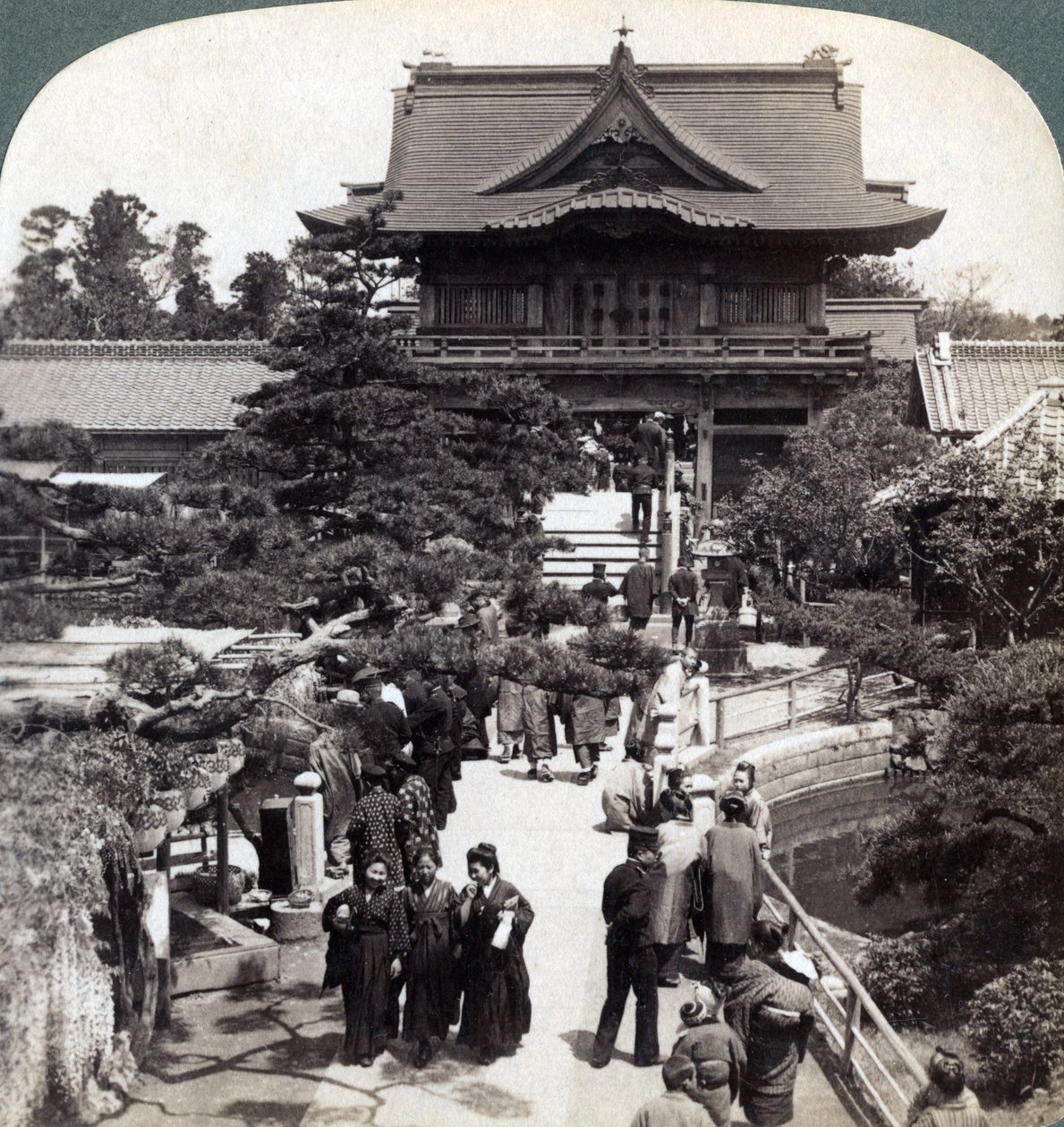 Main Gateway to Kameido Temple, Tokyo, Japan, 1904 by Underwood and Underwood
