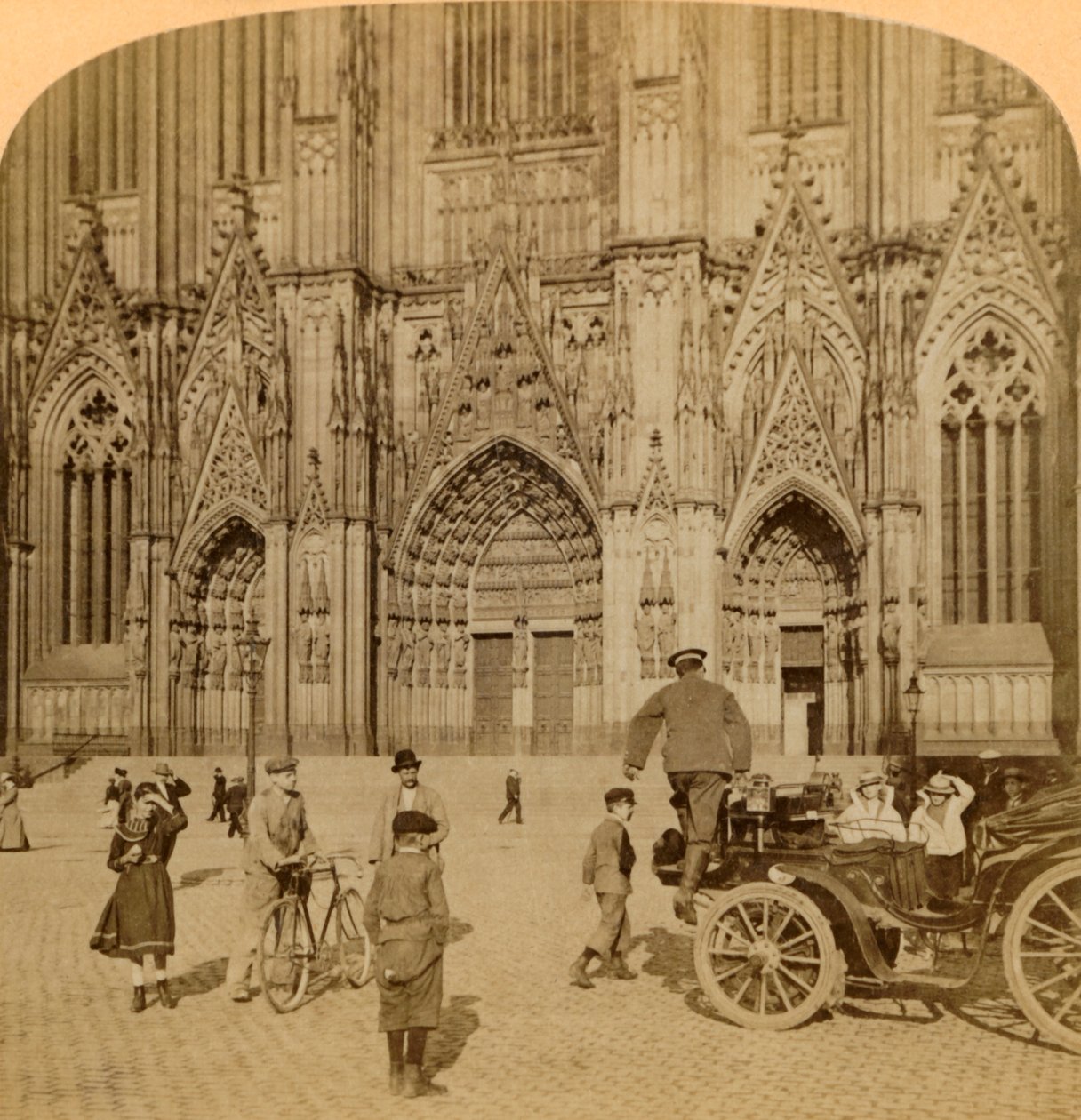 Main Portal and Elaborately Ornamented Façade, Cathedral, Cologne, Germany, 1902 by Underwood and Underwood