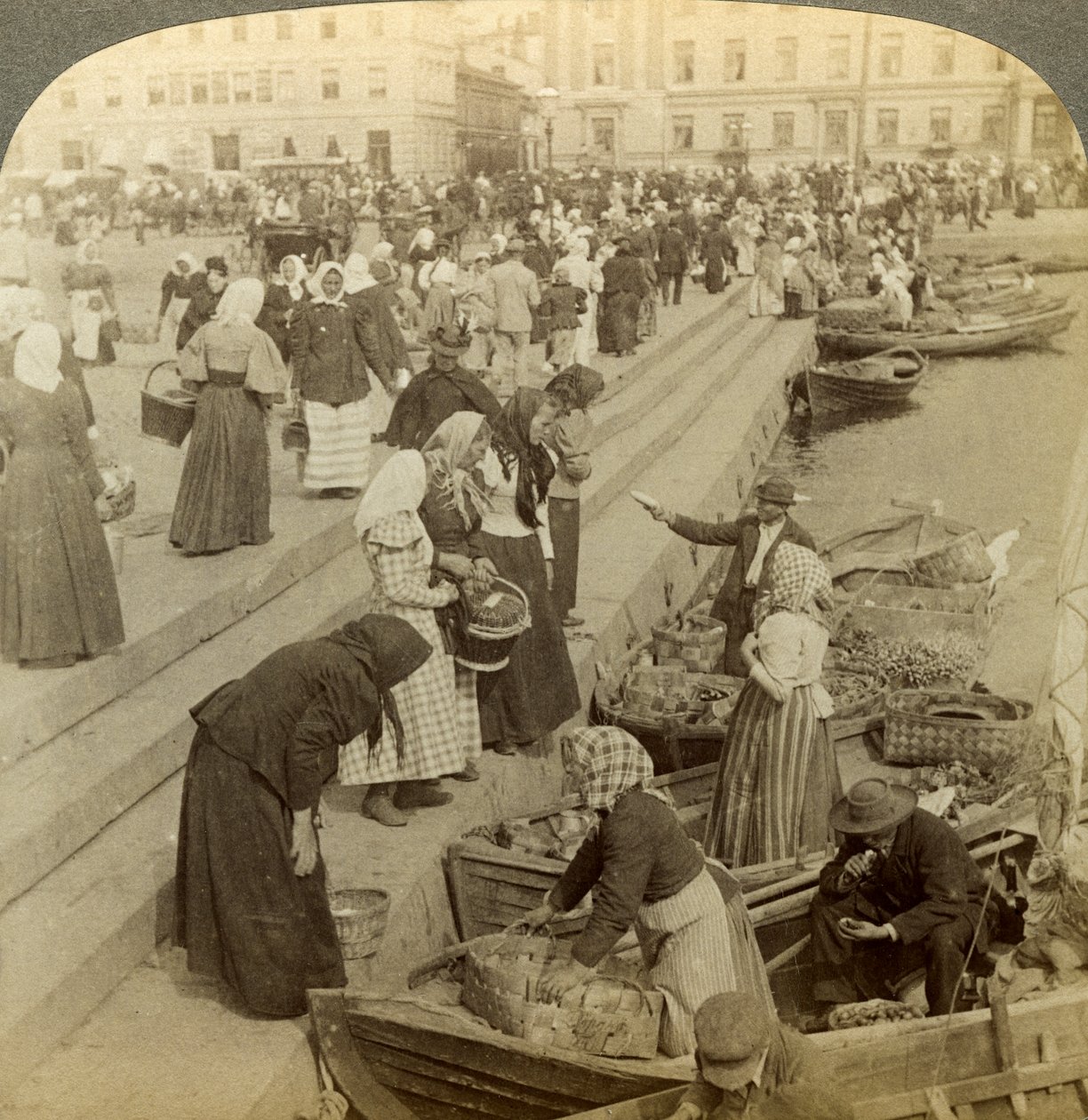 Market Boats, Helsinki, Finland by Underwood and Underwood