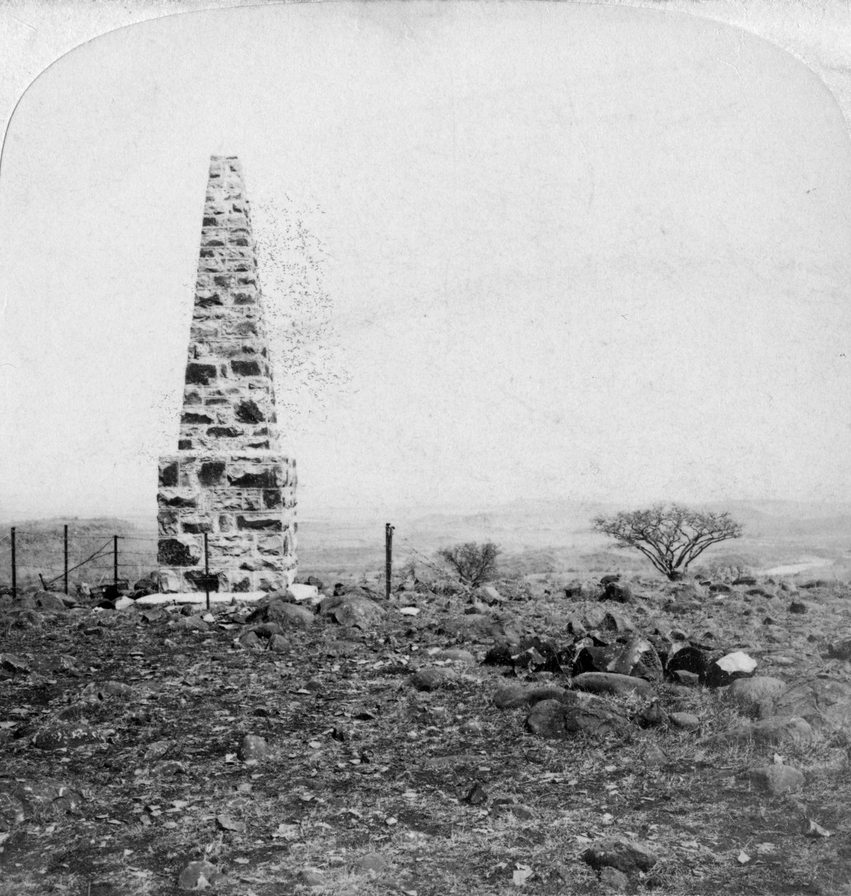 Monument to the 27th Inniskillings, Harts Hill, near Colenso, Natal, South Africa, Boer War by Underwood and Underwood