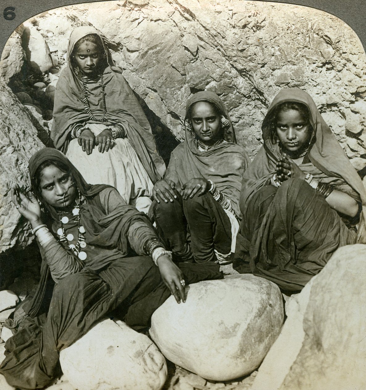 Native Bhujji Girls, River Sutlej, Himalayas, India by Underwood and Underwood