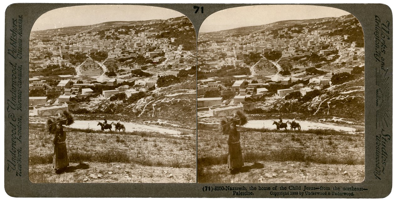 Nazareth, as seen from the north-east, Palestine, 1900 by Underwood and Underwood