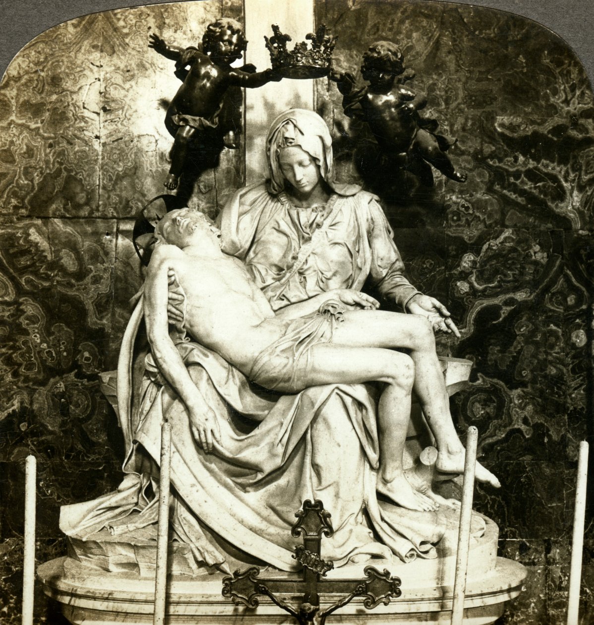 Pieta by Michelangelo, St Peters Basilica, Rome, Italy by Underwood and Underwood