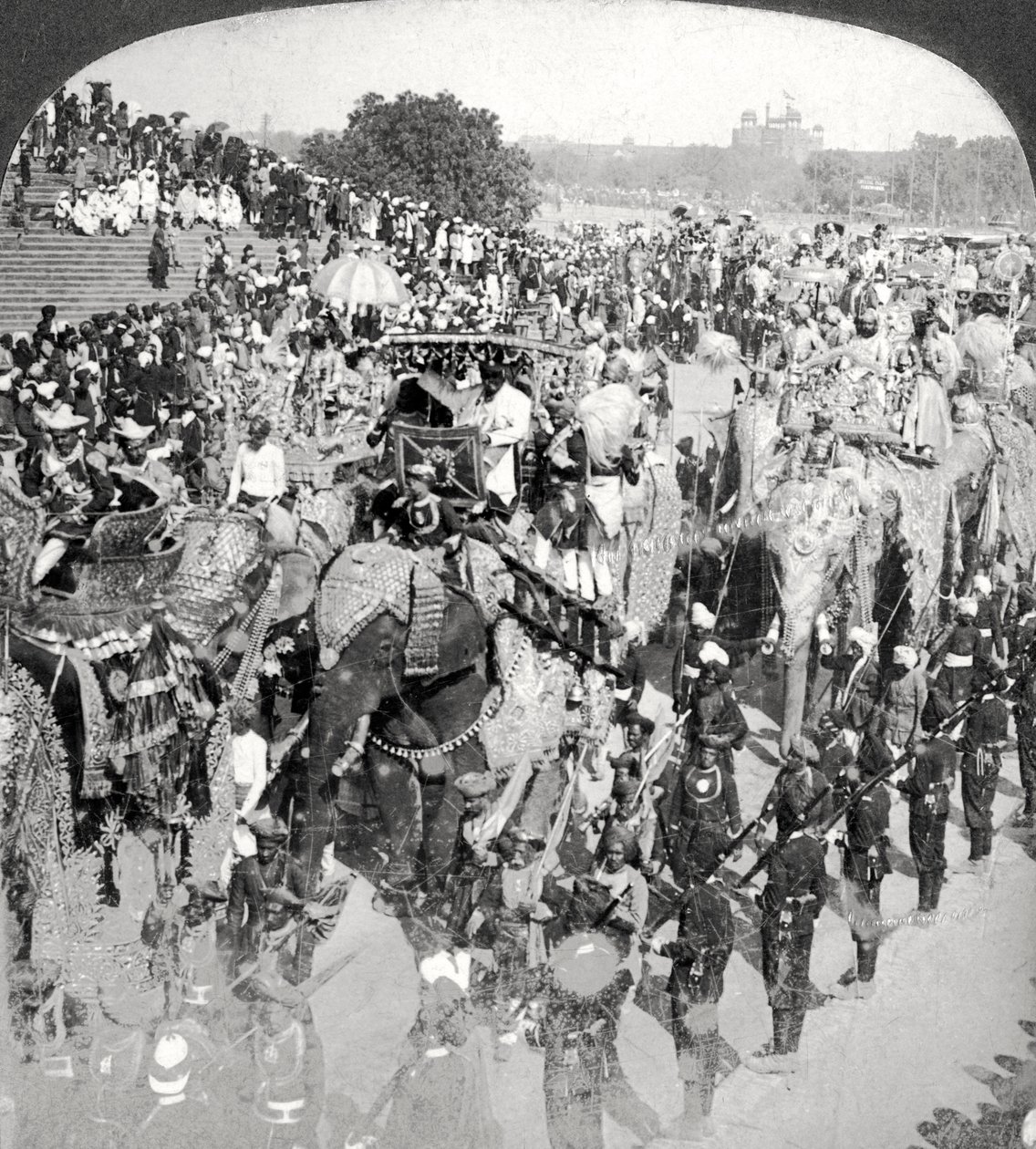 Princes in the Grand State Entry, Durbar, Delhi, India by Underwood and Underwood