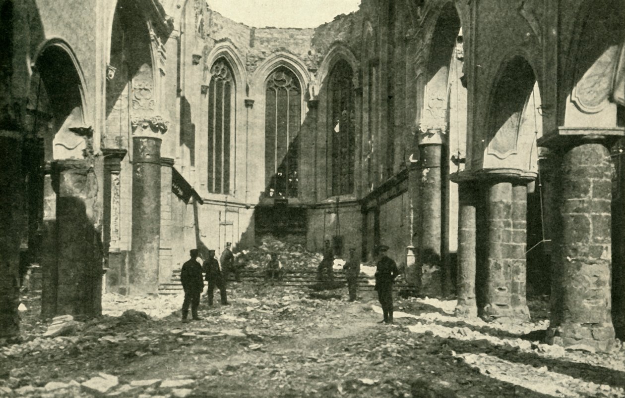 Ruined Church at Visé in Belgium by Underwood and Underwood