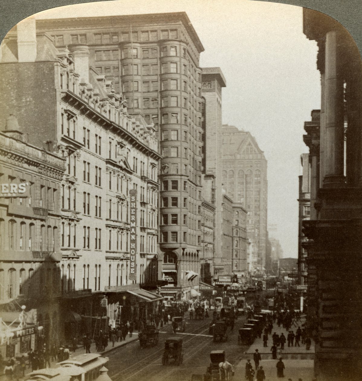 Skyscrapers, Randolph Street, Chicago, Illinois, USA, c late 19th century by Underwood and Underwood