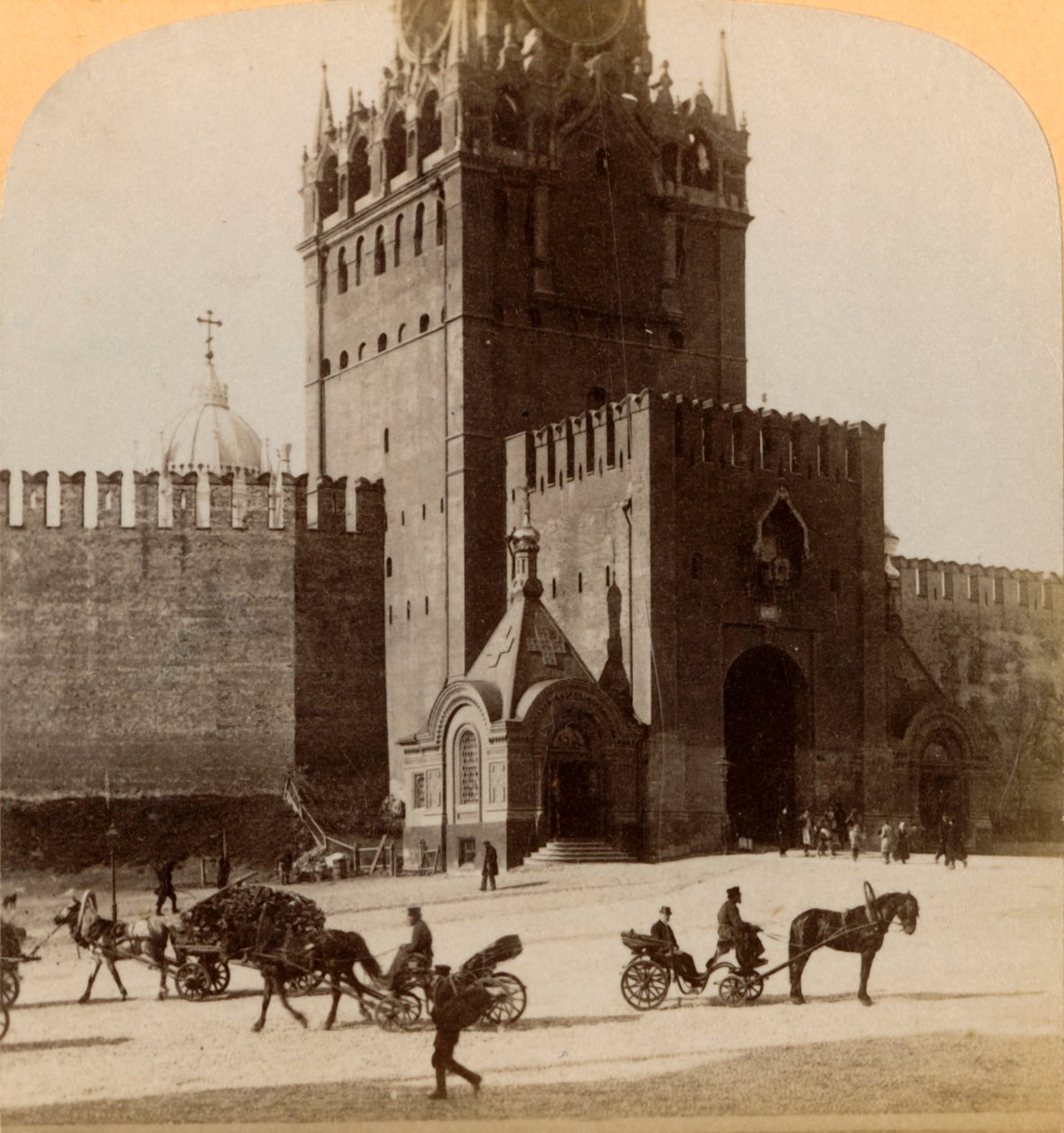 Spaski Voroto, Sacred Gate of the Kremlin, Moscow, Russia, 1898 by Underwood and Underwood