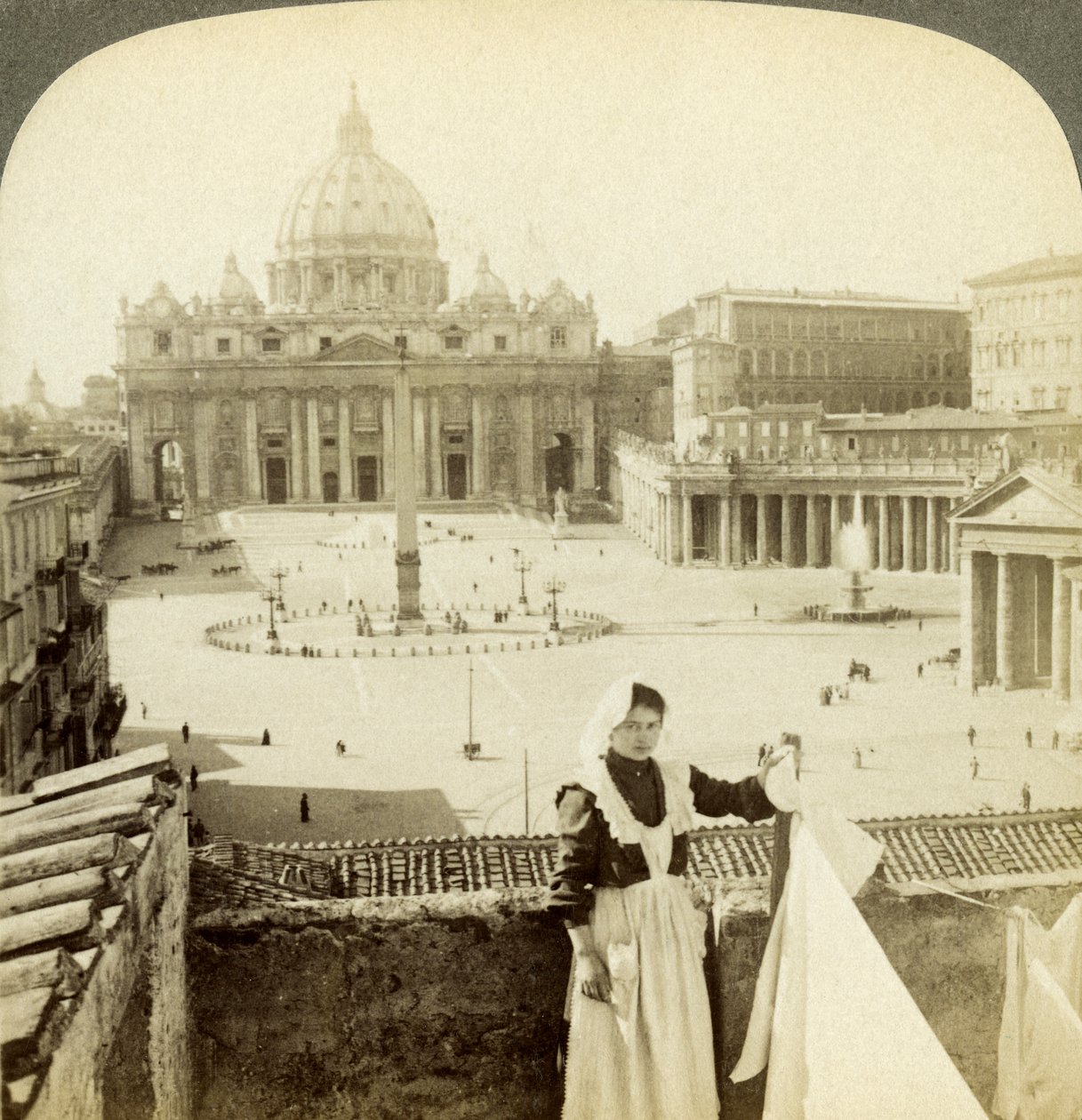 St Peters Square and Basilica and the Vatican, Rome, Italy by Underwood and Underwood