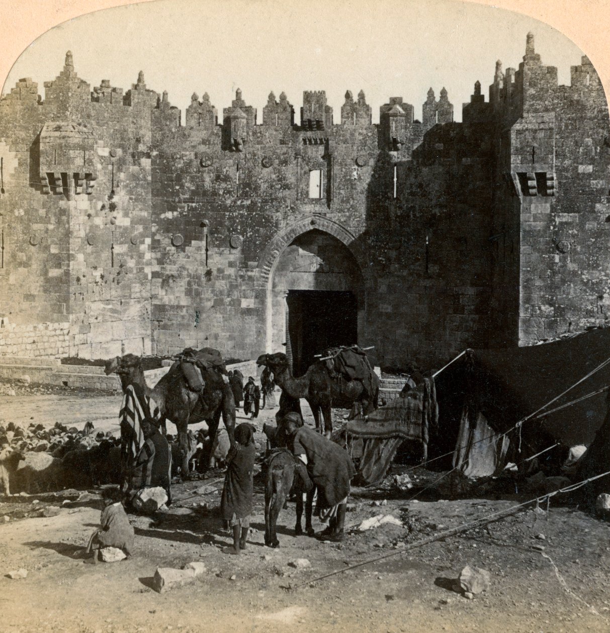 The Damascus Gate, the Northern Entrance to Jerusalem, Palestine by Underwood and Underwood