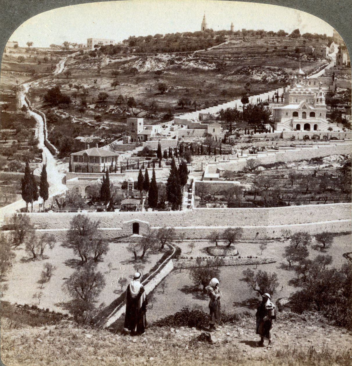 The Garden of Gethsemane and the Mount of Olives, Palestine by Underwood and Underwood