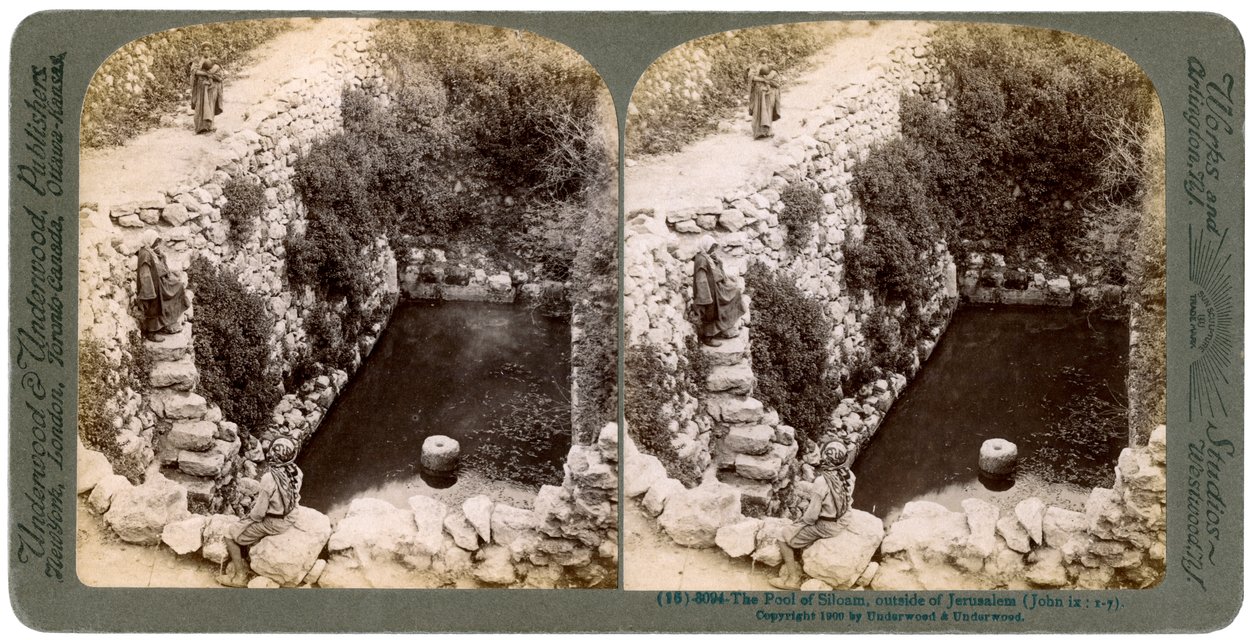 The Pool of Siloam, Outside Jerusalem, Palestine by Underwood and Underwood