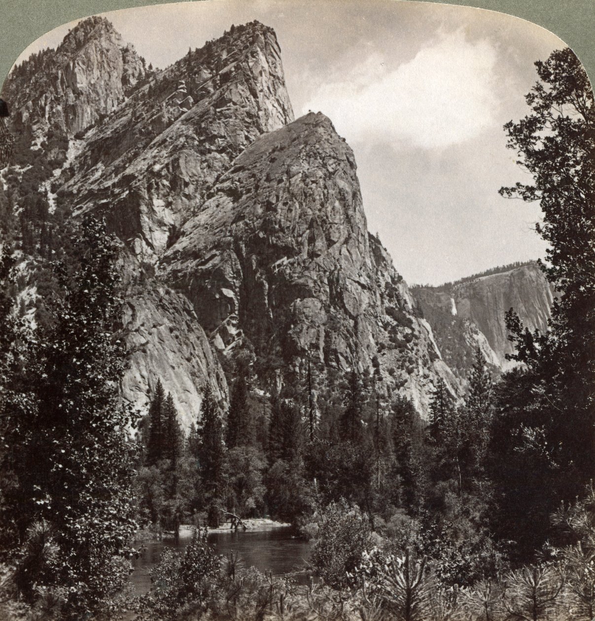 The Three Brothers, Yosemite Valley, California, USA by Underwood and Underwood