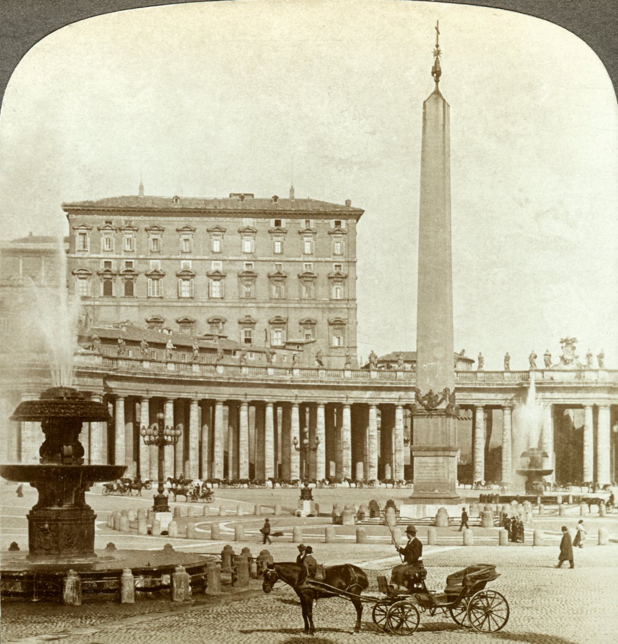 The Vatican Palace from St Peters Square, Rome, Italy by Underwood and Underwood