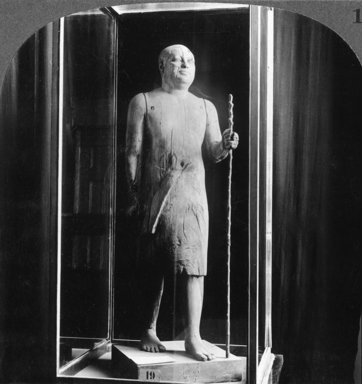 The famous wooden statue called the Shekh-el-Beled, Cairo, Egypt by Underwood and Underwood