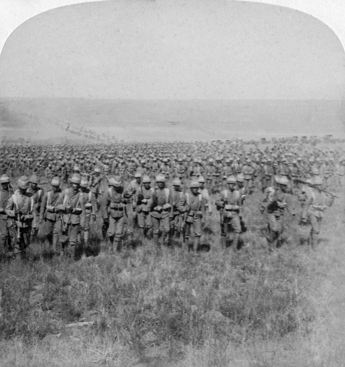 The Gallant Guards Brigade Marching on Brandfort, Boer War, South Africa, 1901 by Underwood and Underwood