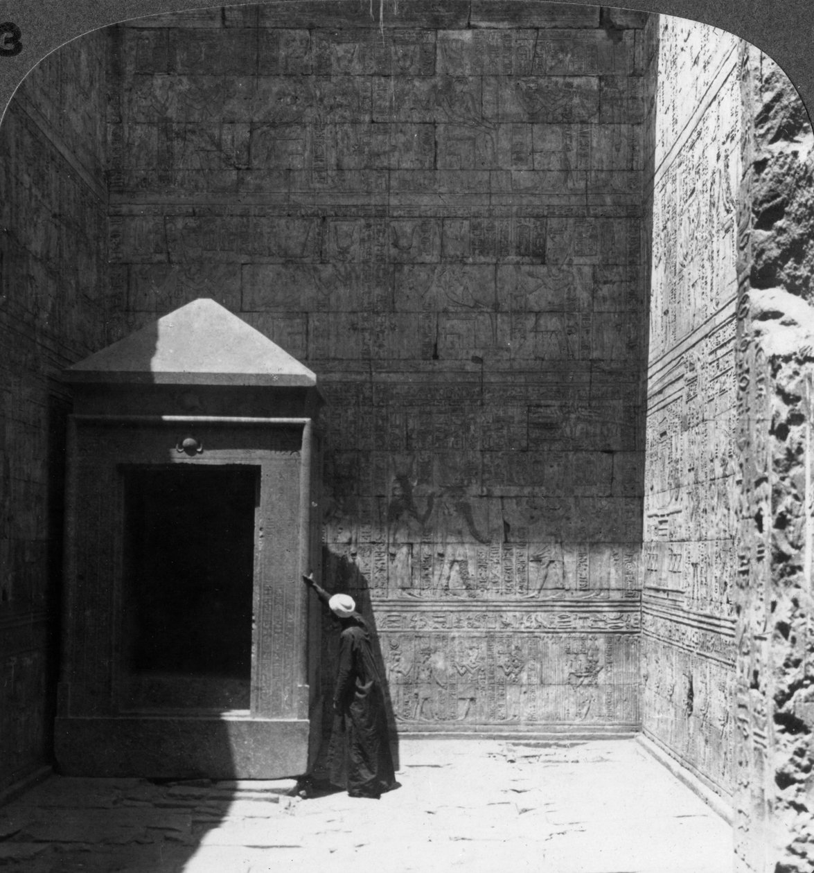 The Holy of Holies and Shrine for the Divine Image, Temple of Edfu, Egypt, 1905 by Underwood and Underwood