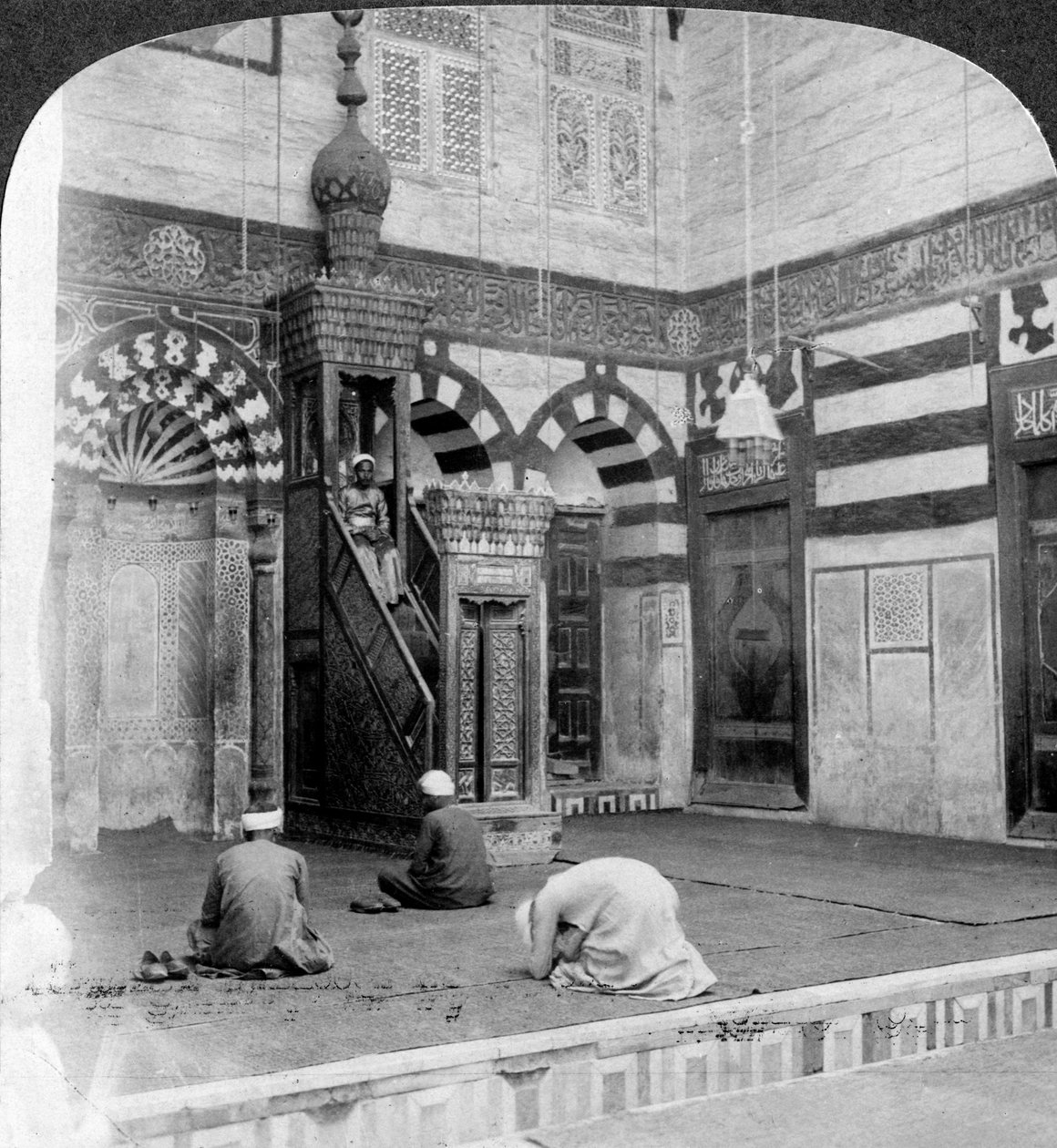 The Prayer-Niche and Pulpit in the Tomb Mosque of Kait Bey, Cairo, Egypt by Underwood and Underwood