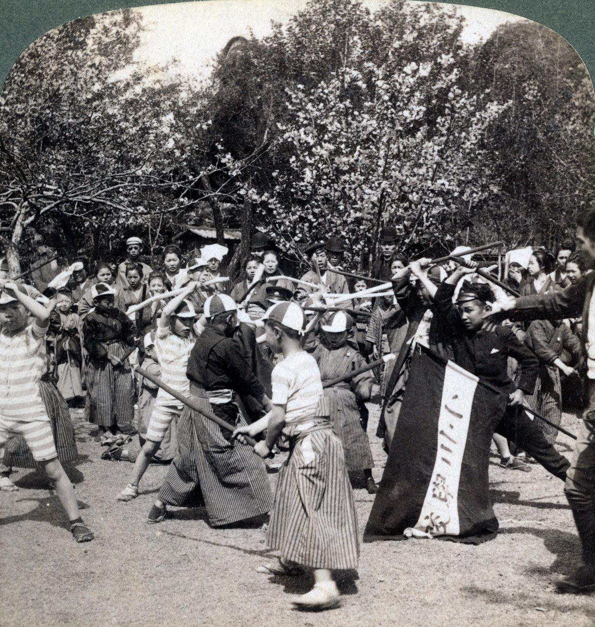 The Warlike Spirit of the Japanese Youth, Tokyo, Japan, 1896 by Underwood and Underwood