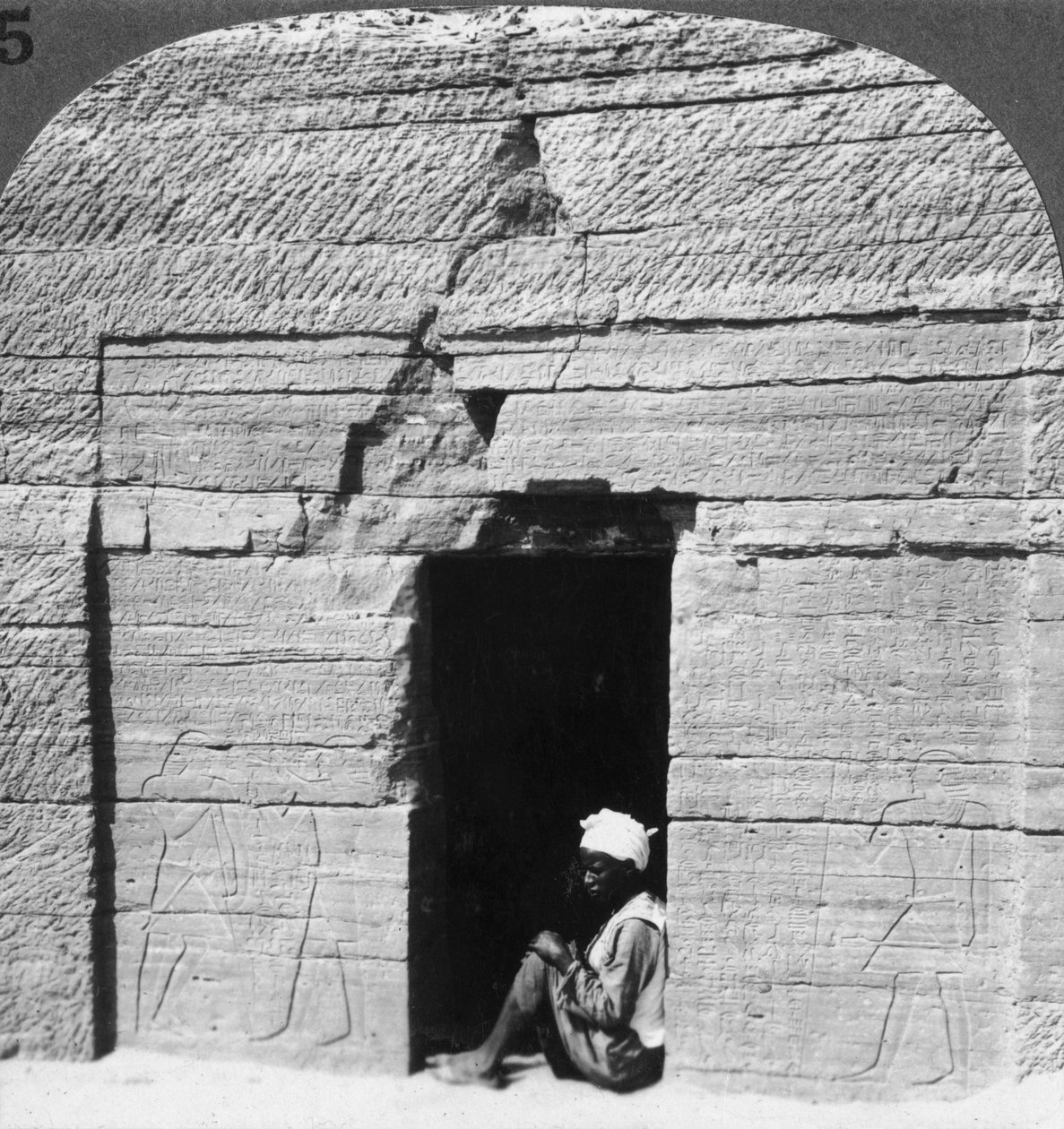 Tomb of Harkhuf, a frontier baron in the days of the pyramid builders, Assuan Aswan, Egypt by Underwood and Underwood