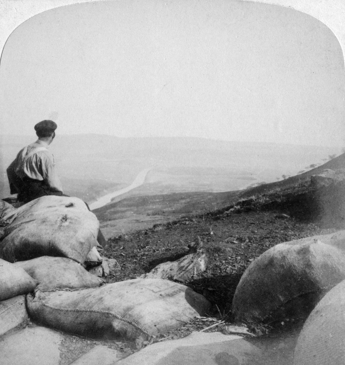 Tugela River and Mount Alice from Spion Kop, South Africa by Underwood and Underwood