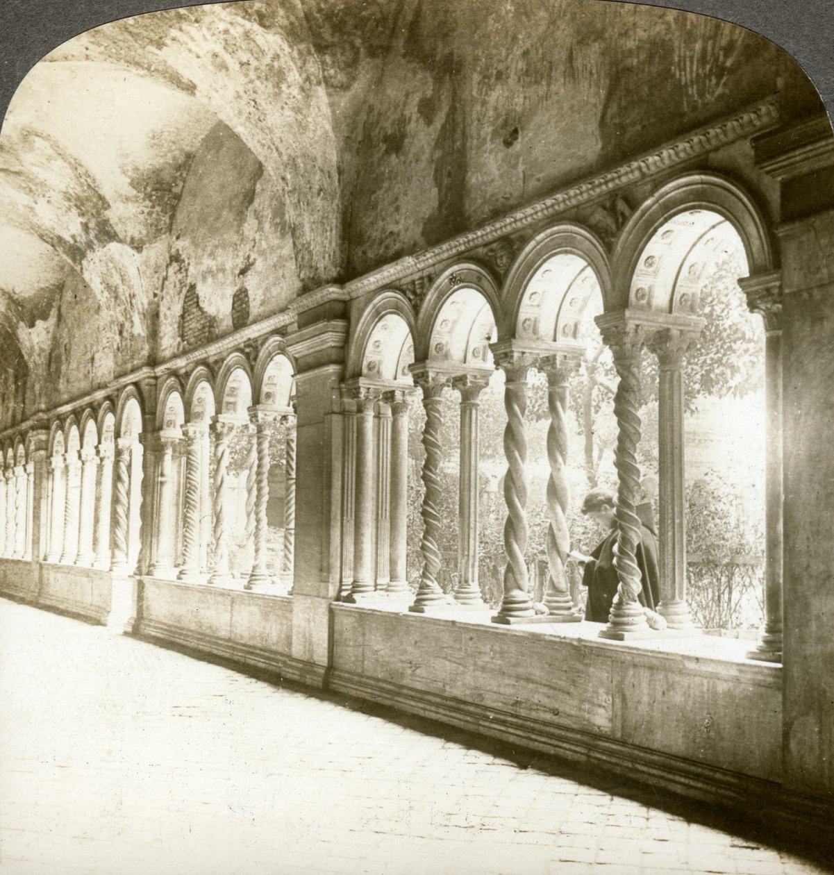 Twisted Columns in the Cloister, Basilica of St Paul Outside the Walls, Rome, Italy by Underwood and Underwood