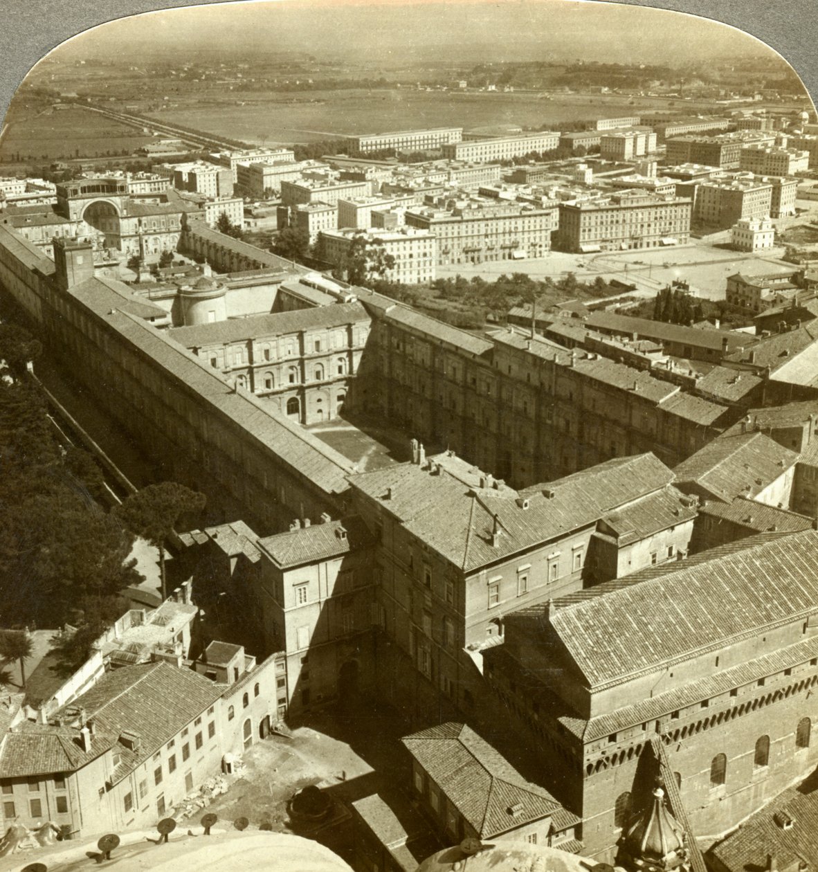 Vatican Palace from the dome of St. Peter