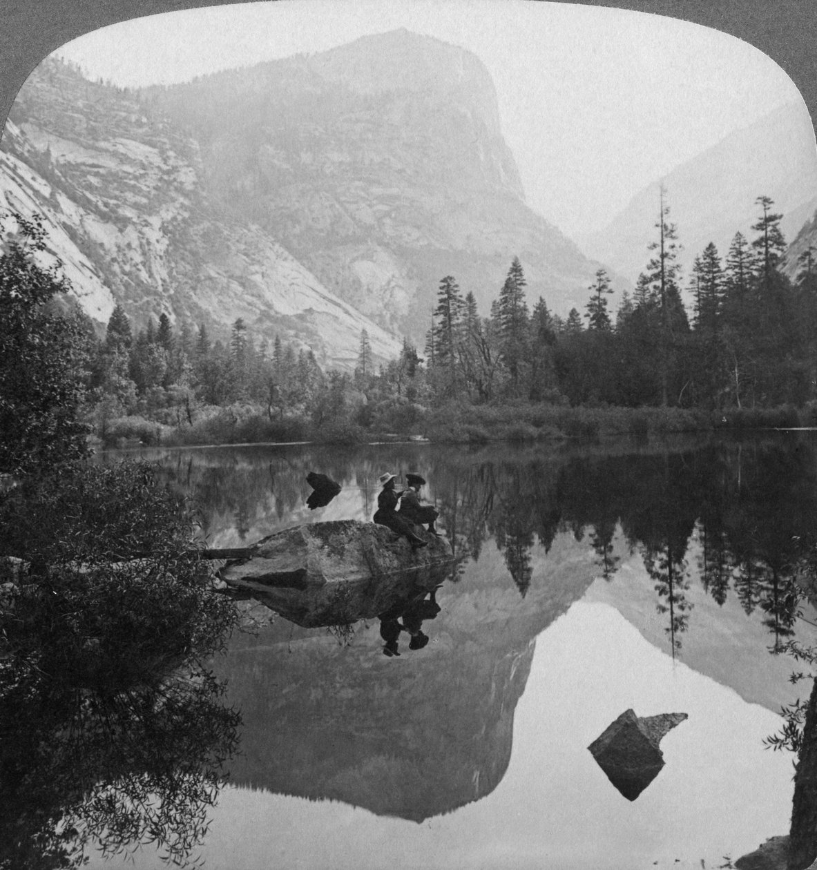 View of Mirror Lake, Looking Towards Mount Watkins, Yosemite, California, USA by Underwood and Underwood