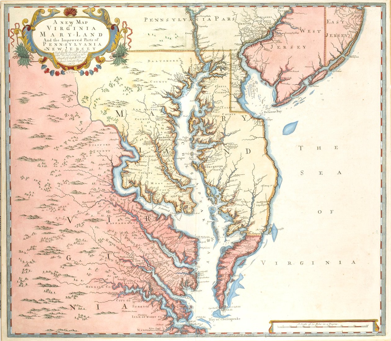 A New Map of Virginia and Maryland and the Improved Parts of Pennsylvania and New Jersey by Unidentified