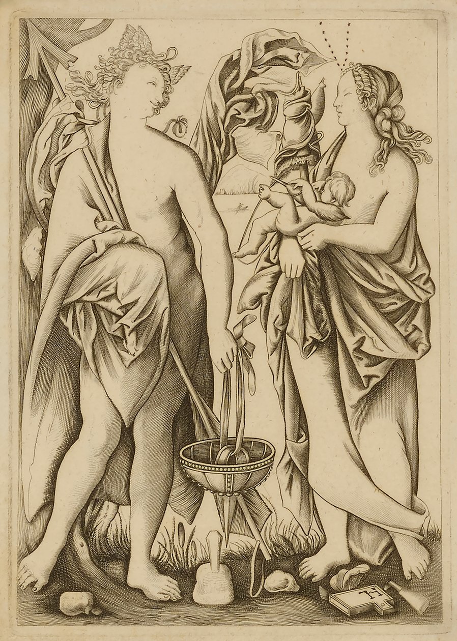 Two Figures with Baby by Unidentified