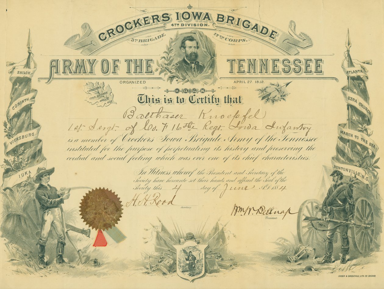 Certificate with Images of a Farmer and a Soldier by Unknown