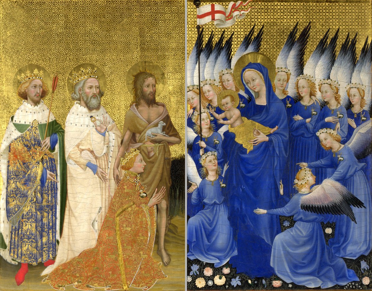 Richard II Presented to the Virgin and Child by His Patron Saint John the Baptist and Saints Edward and Edmund (The Wilton Diptych) by Unknown