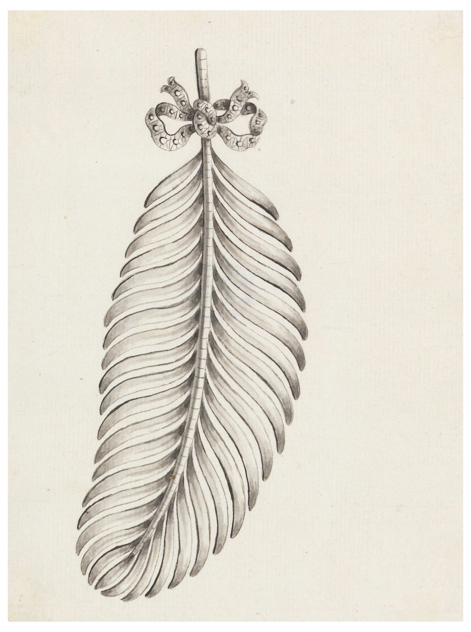 Design for a Brooch in Shape of a Feather by Unknown