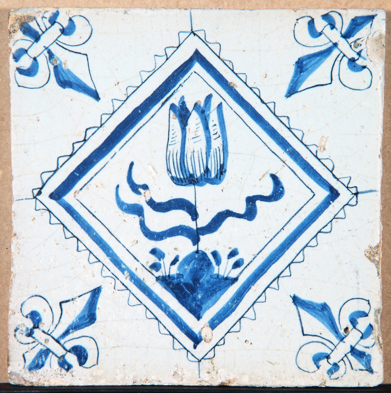 Tulip in a Diamond (with fleur-de-lis corners) 1620-50 by Unbekannt Unbekannt