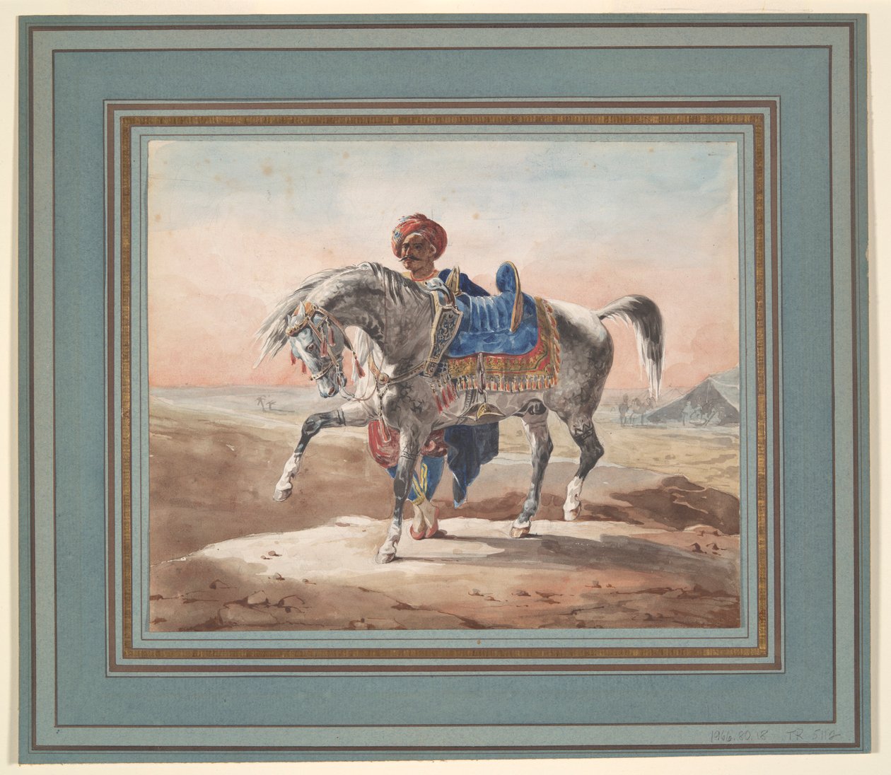 Arab Standing by a Horse by Unknown